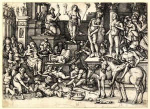 Hieronymus Hopfer, The Power of Love, 1528-63, engraving (Ashmolean Museum, Oxford)