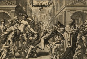 Jérôme David, Theatre de la Vie Humaine, c. 1639-62, engraving (Ashmolean Museum, Oxford). Detail.  