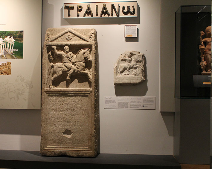 Two recently-installed tombstones in the Ashmolean Rome Gallery: ANMichaelis.214 and AN1947.285